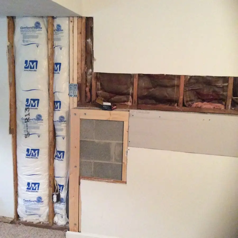 Wall insulation replacement during Basement Flood Cleanup in Reno